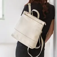 Dámský kožený batoh Italia Duponte - krémová