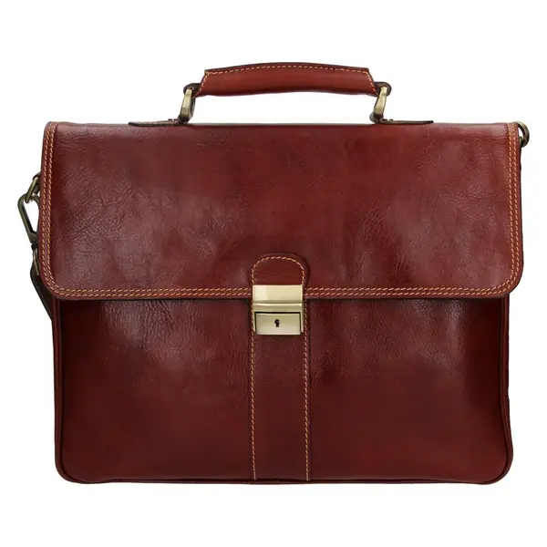 Pánská kožená aktovka Italia Monaco - koňak