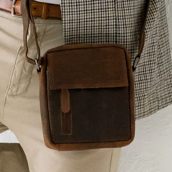 Pánská kožená taška přes rameno Greenwood Jerode - hnědá