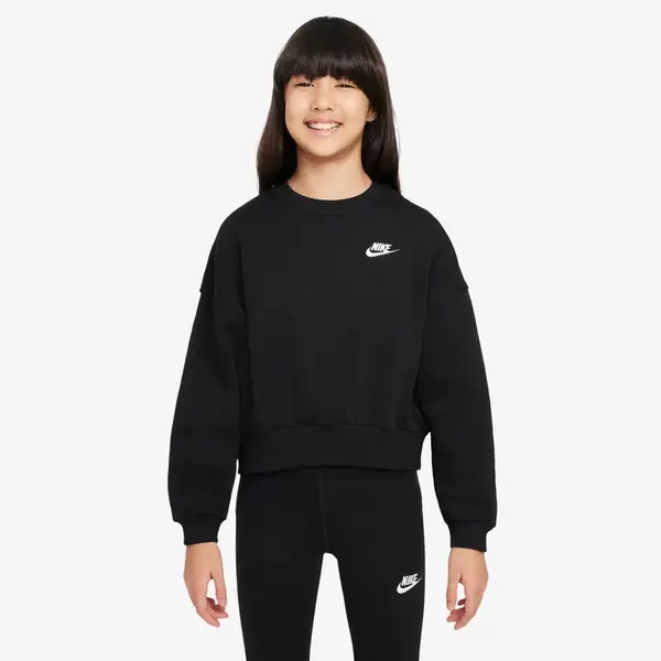 Nike Sportswear Club Fleece Girls Boxy Crew-Neck Sweatshirt S
