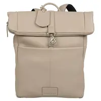 Rolovací dámský kožený batoh Burkely Roll - béžovo-šedá