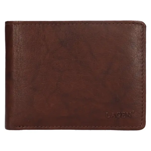 Pánská kožená peněženka Lagen Kryštof - tmavě hnědá
