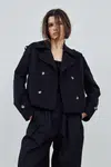 Bunda MUUV. THEA černá barva, přechodná, oversize