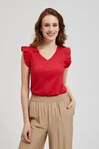 Dámská halenka s volánky na ramenou MOODO - červená