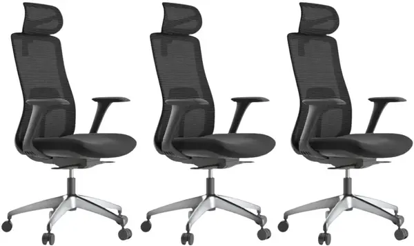 MERCURY 3PACK Ergonomická kancelářská židle WISDOM, černý plast, černá (3 ks)