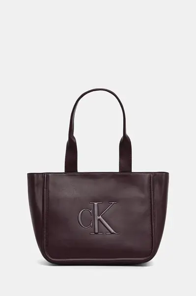Kabelka Calvin Klein hnědá barva, LV04F3218G