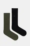 Ponožky Tommy Hilfiger 2-pack zelená barva, 371112