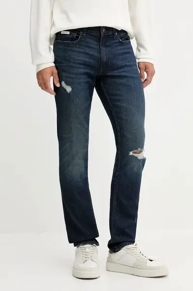 Džíny Calvin Klein Jeans pánské, tmavomodrá barva, LV04RD704G