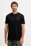 Bavlněné tričko Armani Exchange pánské, černá barva, s aplikací, XM001568 AF10358