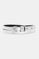 Dětský kožený pásek Tommy Hilfiger dámský, stříbrná barva, AW0AW17977