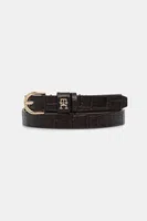 Kožený pásek Tommy Hilfiger dámský, hnědá barva, AW0AW17758