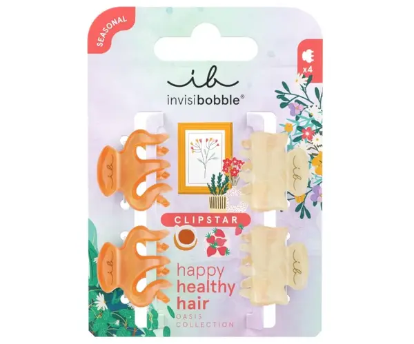 Skřipce do vlasů Invisibobble Clipstar Oasis Petit Citrus - 4 ks, oranžové/béžové + dárek zdarma