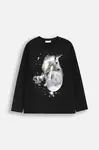 Dětské tričko s dlouhým rukávem Coccodrillo černá barva, EVERYDAY GIRL A