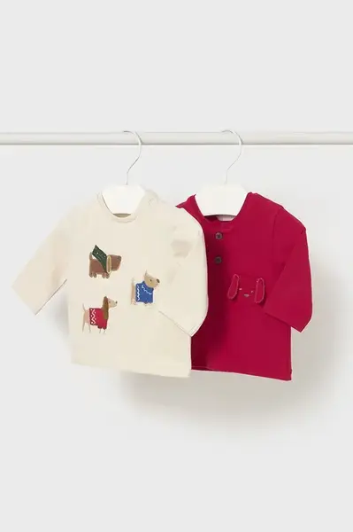 Kojenecké tričko s dlouhým rukávem Mayoral Newborn 2-pack