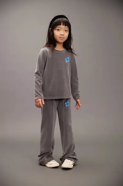 Dětské tepláky Mini Rodini Clover šedá barva, 25730125