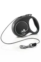 Vodítko Flexi Black Design XS lanko 3m/8kg stříbrná