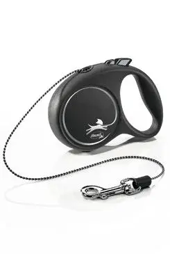 Vodítko Flexi Black Design XS lanko 3m/8kg stříbrná