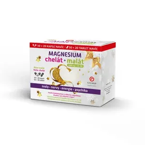 Magnesium chelát 50+20 kapslí + malát 50+20 tablet Galmed