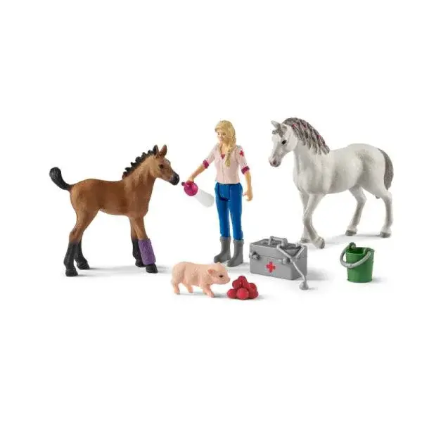 Schleich Návšteva lekára u kobyly a žriebätka