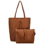 Stylový dámský koženkový set kabelek Kenza, hnědý