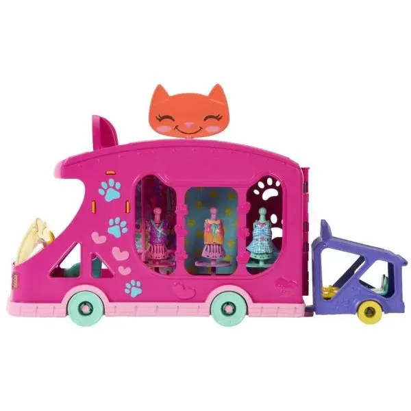 Mattel Enchantimals mačací módny obchod na kolesách herný set