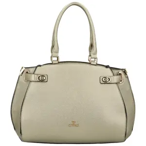 Módní dámská koženková kabelka do ruky Pessi, zlatá