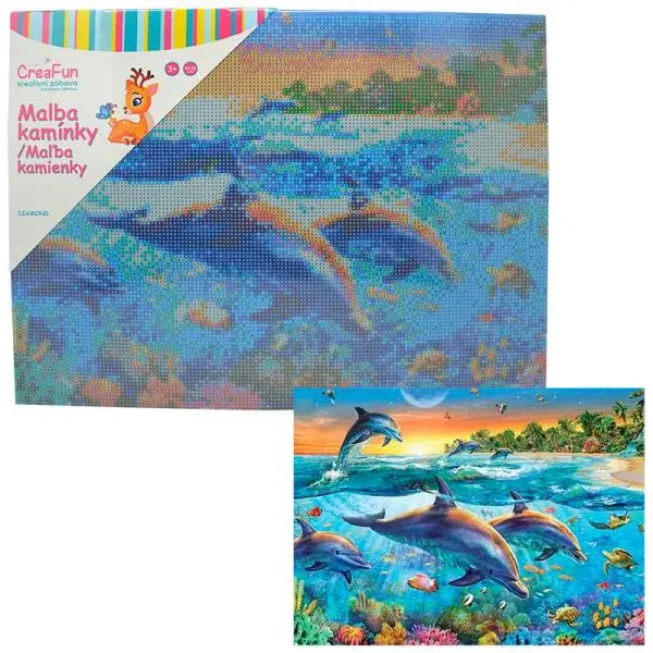 Diamantové maľovanie - Delfíni 30 x 40 cm