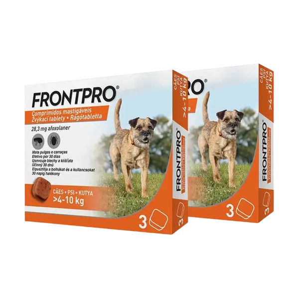 Frontpro Antiparazitární žvýkací tablety pro psy (4-10 kg) 6 tablet