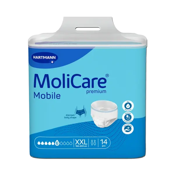 Molicare Mobile navlékací kalhotky 6 kapek XXL boky 150-203cm 2277ml 14ks