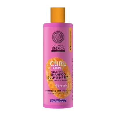 NATURA SIBERICA Oblepikha O Curl Control Proteinový šampon bez sulfátů pro kudrnaté vlasy 400 ml