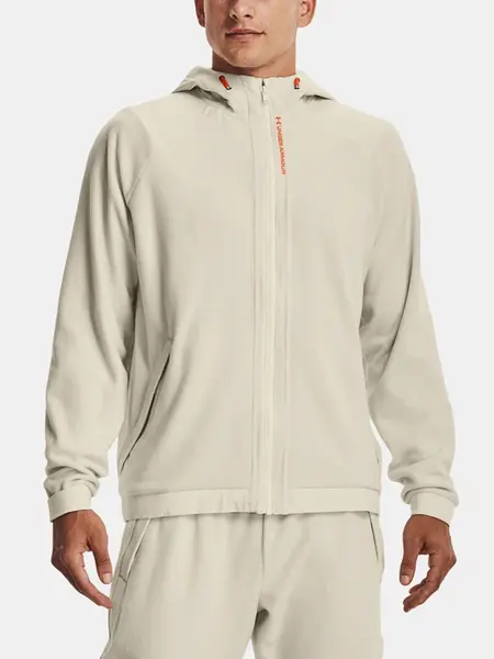 Under Armour Mikina UA RUSH FLEECE FZ HOODIE-BRN - Pánské