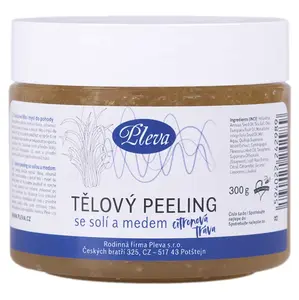 PLEVA Tělový peeling se solí a medem citronová tráva 300 g