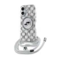 Zadní kryt Karl Lagerfeld IML Monogram Crossbody K&CH Heads MagSafe pro Apple iPhone 16, transparentní