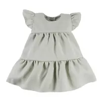 eevi Dívčí šaty s volánky Nature - khaki, vel. 80