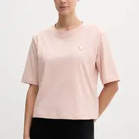 Bavlněné tričko Guess dámské, růžová barva, V4BI21 I3Z14