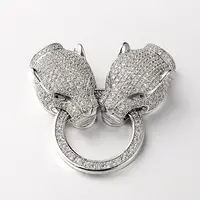 Brass Micro Pave Cubic Zirconia Fold Over Clasps