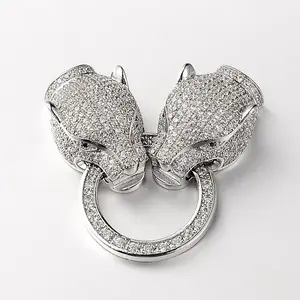 Brass Micro Pave Cubic Zirconia Fold Over Clasps