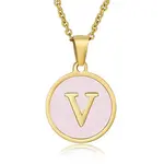 Natural Shell Initial Letter Pendant Necklace