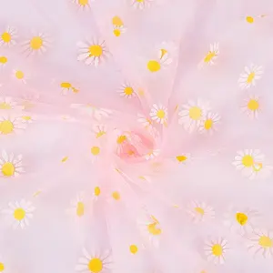 4 Yard Daisy Pattern Nylon Mesh Fabric