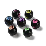 Spray Printed Opaque Acrylic European Beads