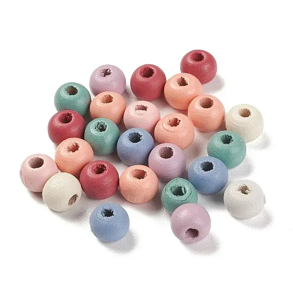 Spray Painted Natural Maple Wood Beads