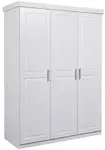 Třídveřová šatní skříň z masivu guliver - bílá