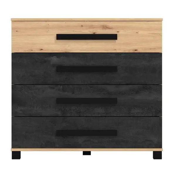 Šuplíková komoda ticiano - dub artisan/karbon