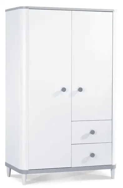 Šatní skříň 2d hippo - bílá/šedá