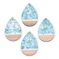 Transparent Resin & White Wood Pendants