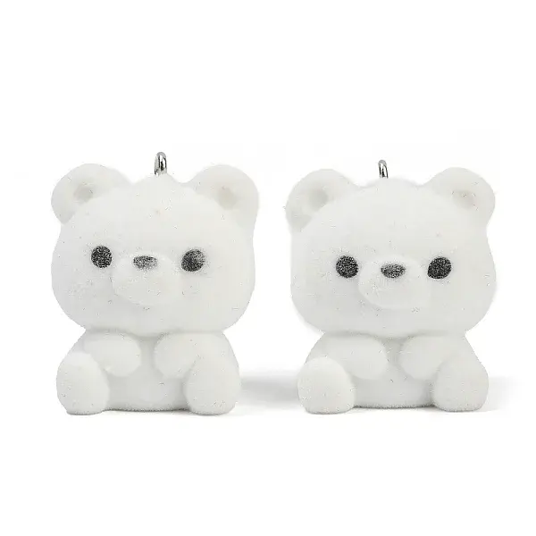 Flocky Resin Pendants