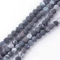 Natural Fire Crackle Agate Bead Strands