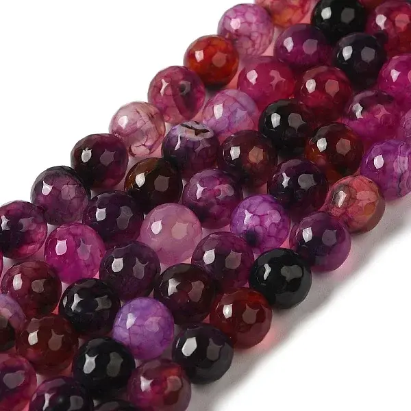Dyed & Heated Natural Dragon Veins Agate Beads Strands