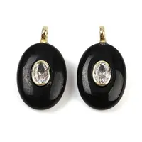 Natural Obsidian & Cubic Zirconia Pendants