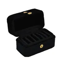 Mini Rectangle Velvet Ring Storage Boxes with Snap Buttons